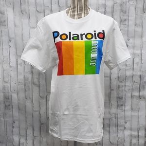 NWT*Retro Polaroid T-Shirt Rainbow Multicolor/White, Size Large